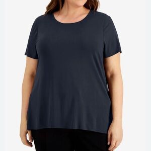 Classic Alfani Navy Women's Knit Top Side Slit